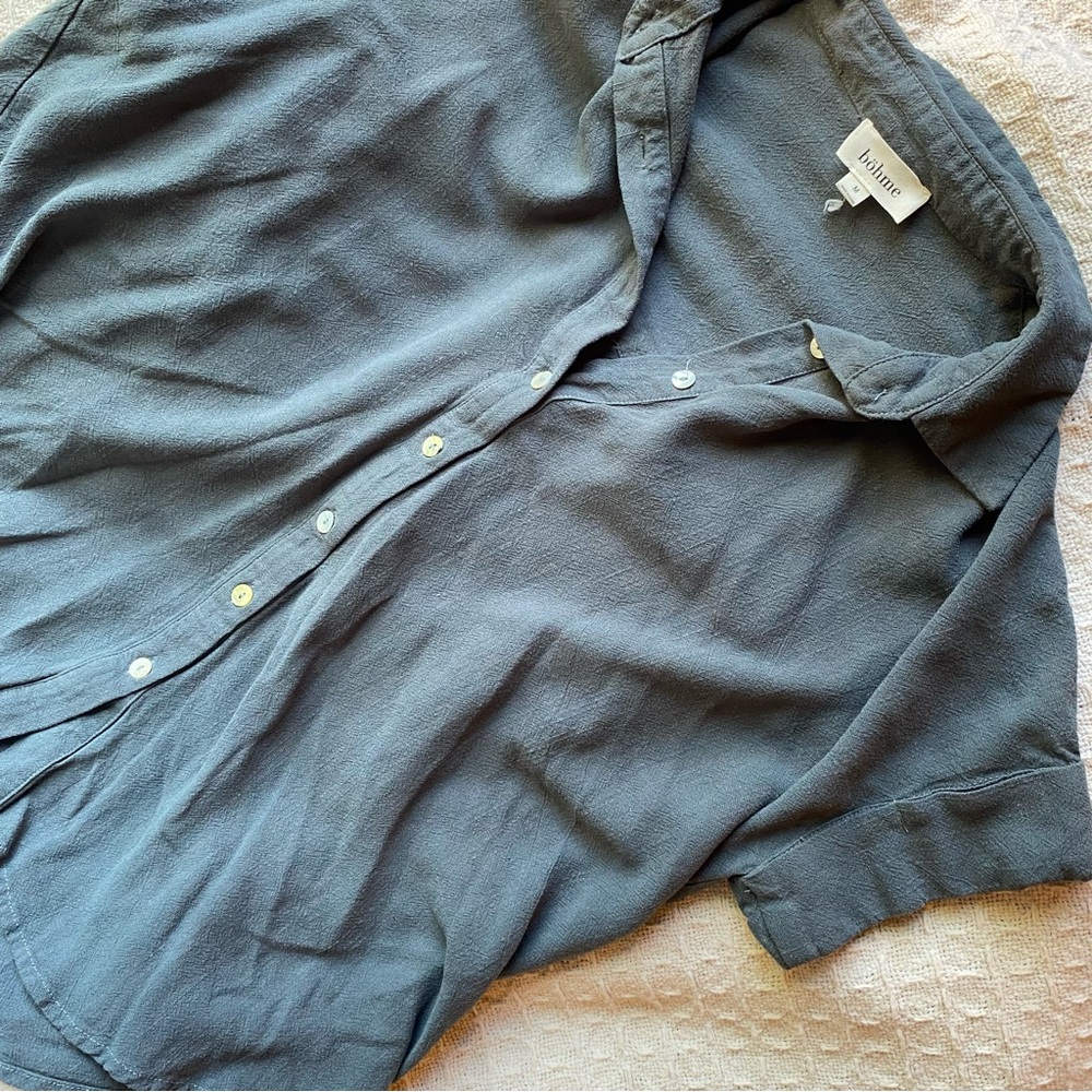 Bohme Dark Blue Button-Up Blouse
